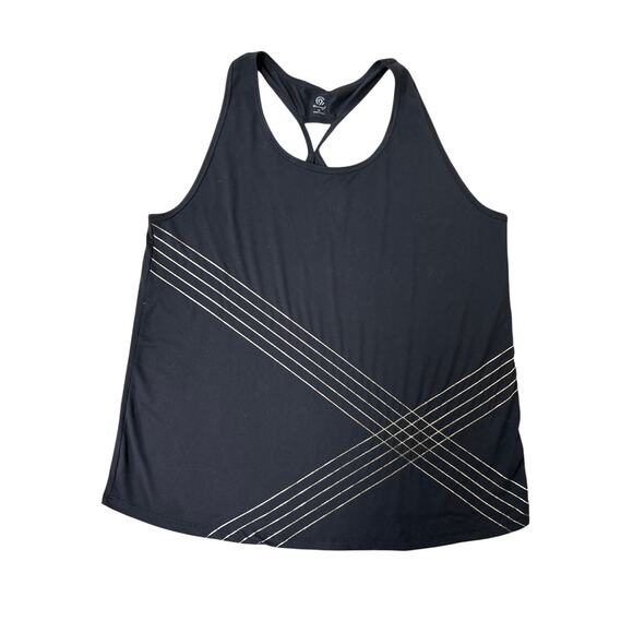 Champion Black XL Racerback Tank Top – Crisscross Graphic-Lightweight Activewear - Picture 1 of 7